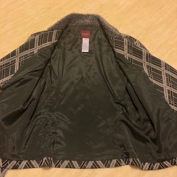 Auth New KENZO Wool-Blend Patterned Jacket Size 42 - Picture 3 of 6